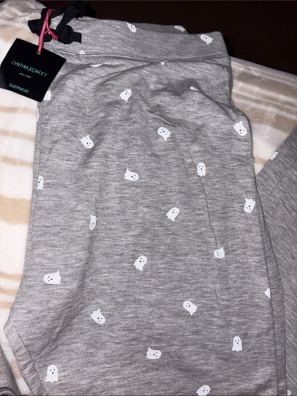 Cynthia Rowley Gray Ghost-Print Jogger Pants